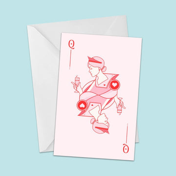 Queen Of Hearts greeting card