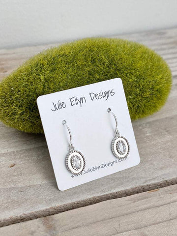 Antique CZ Studded Oval Earrings