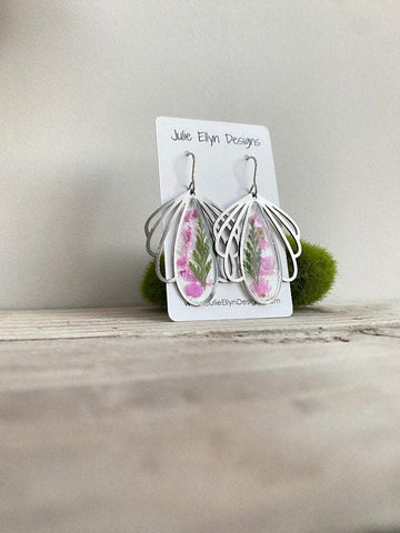 Botanical Earrings - Flower and Fern Petals