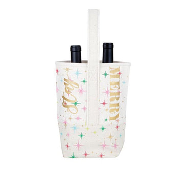 Stay Merry Double Wine Canvas Tote