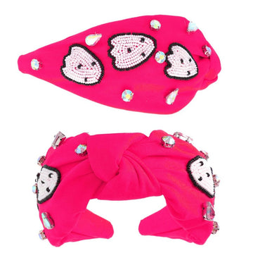 Pink Ghost Beaded Halloween Headband