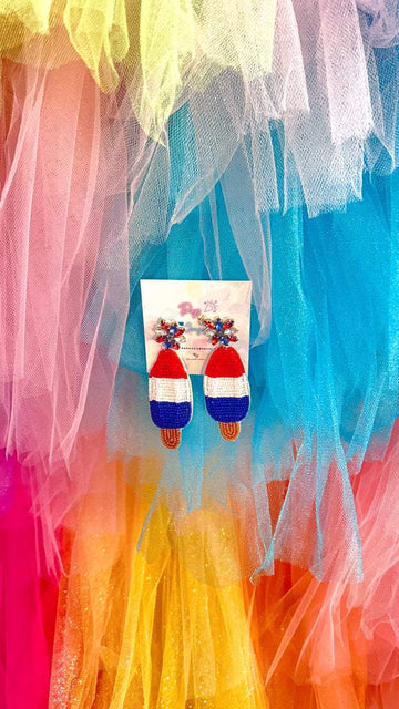 Rocket Pop Seed Bead Earrings