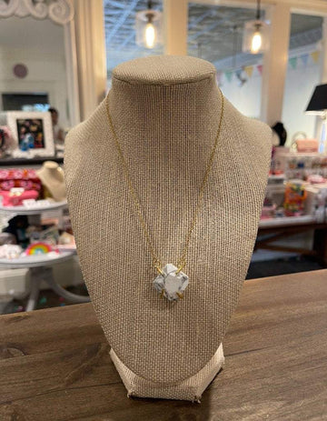 White Granite Stone Necklace