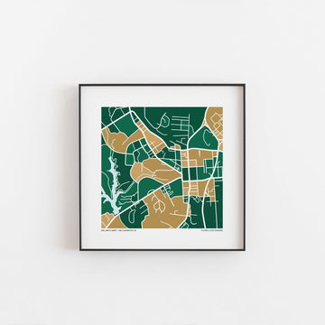 William & Mary - Map Print - 12 x 12