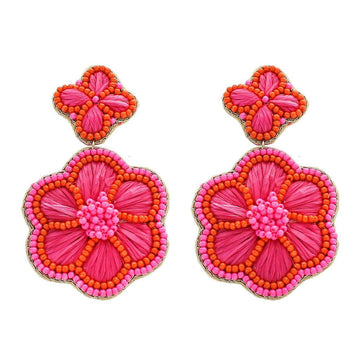 Floral Seed Bead Earrings