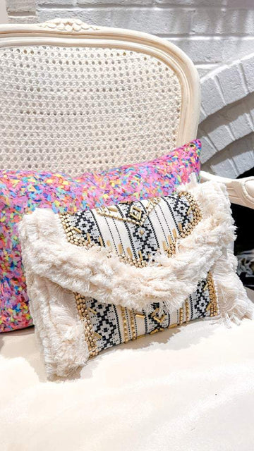 Boho Vixen Bead Embroidered Clutch