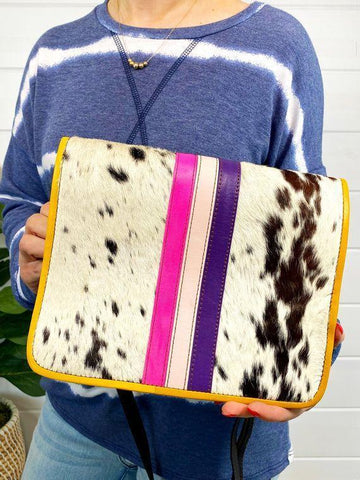 Landry Leather and Hair On Hide Crossbody Bag
