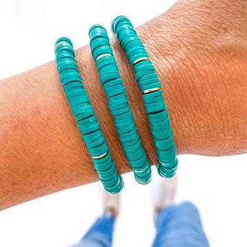 Teal Heishi Bracelet