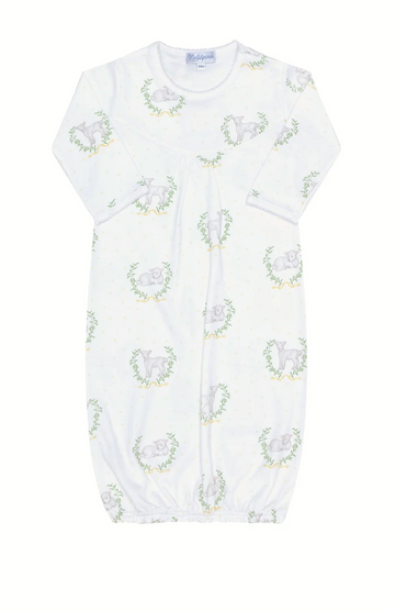 Nella Pima Yellow Lamb Print Gown