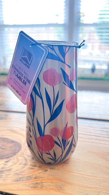 Wellness Watercolor Flute Double Wall Stainless Steel Tumbler, 12 oz.