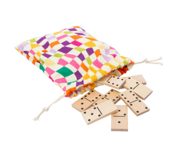 Wooden Domino Set With Pouch 28-Count