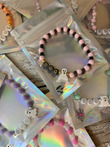 Halloween Letter Bead Bracelet