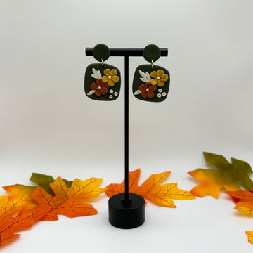 Fall Floral Polymer Clay Earrings