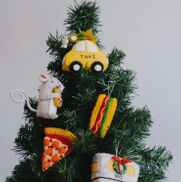 Felt Pizza Rat Ornament