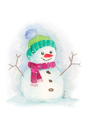 Snowman WinterLights Boxed Set of 6 Note Cards, "Flurry Friend" WLN-B07)