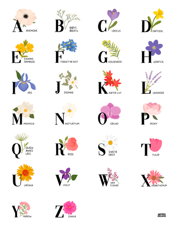 Floral Alphabet 11x14