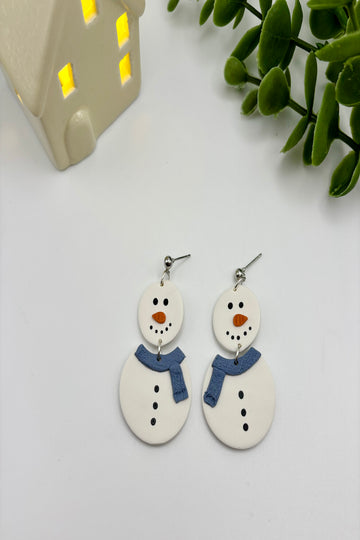 Snowman Polymer Clay Earrings