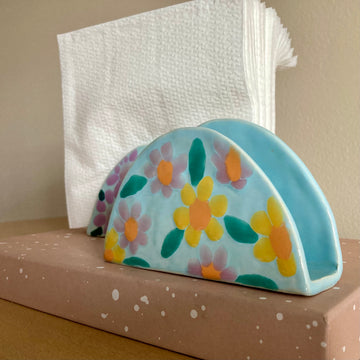 Napkin Holder with Yellow Flowers