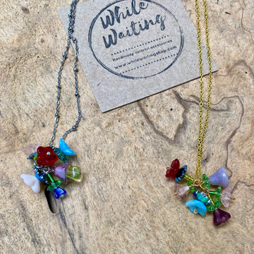 Floral bouquet necklace
