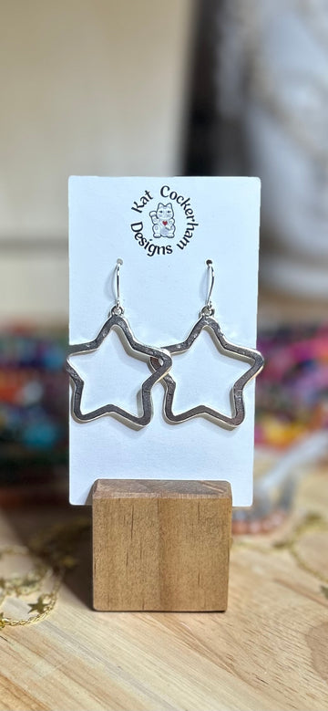 Silver star earrings