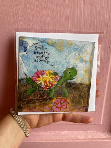 "Smile, Breathe" 5x5 Notecard