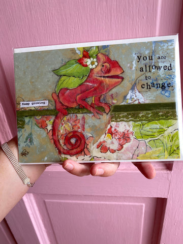 "You Are Allowed to Change," 5x7 Notecard