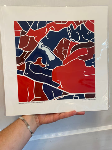 University of Richmond - Map Print - 12 x 12