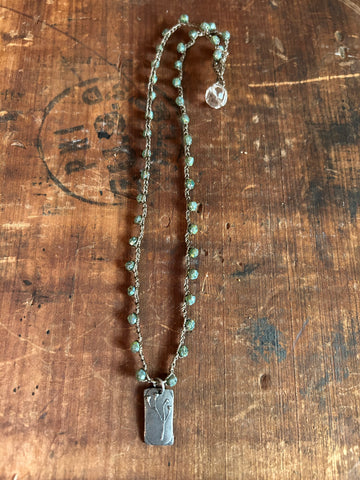 Pewter Wildflower Pendant Necklace