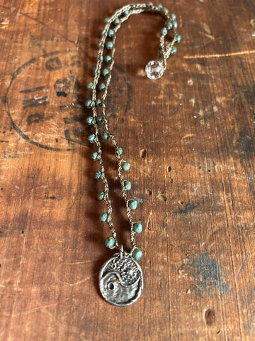 Pewter Yin Yang Pendant Necklace