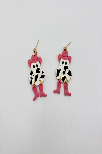 Cowgirl Ghost Polymer Clay Earrings