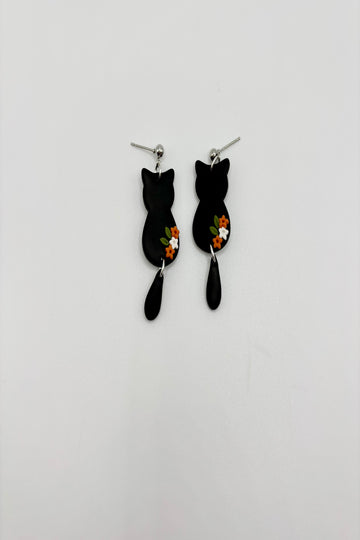 Black Cat Polymer Clay Earrings