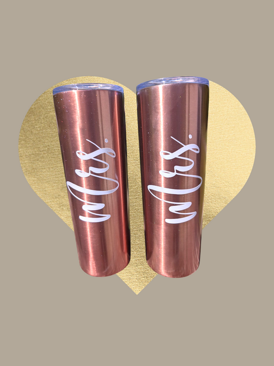 MRS. 20oz Sparkle Rose Gold Tumbler
