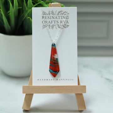 Rainbow Turquoise Faux Stone Polymer Clay Necklace