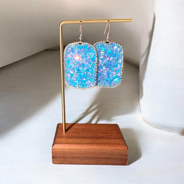 Sterling Silver glitter earrings