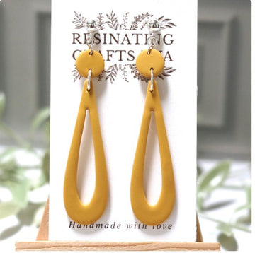 Muse Drop Polymer Clay Earrings, lightweight and hypoallergenic earrings, Silver, Gold Earring Options, Clay Earrings