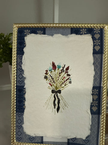 Black ribbon bouquet watercolor