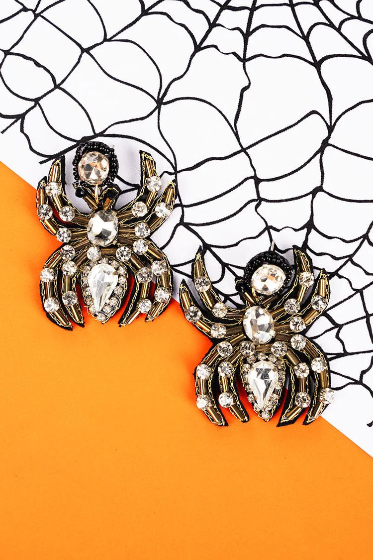 Spooky Spider Seed Bead Earrings