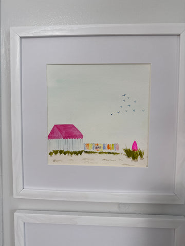 Watercolor beach cottage