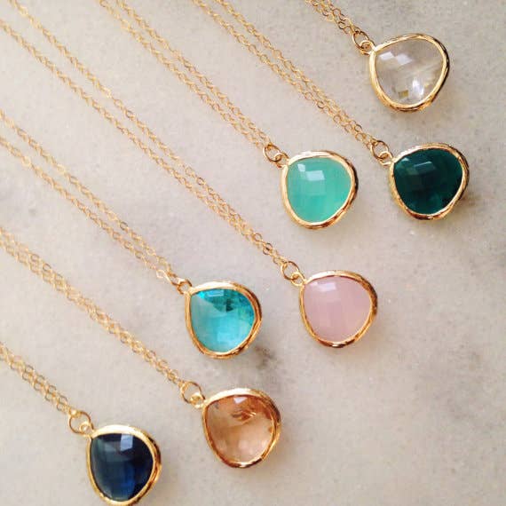 Large Teardrop Gold Necklaces