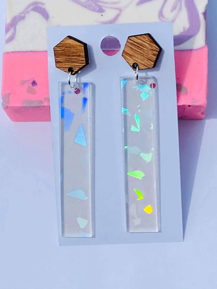 Holographic Bar Acrylic Earrings