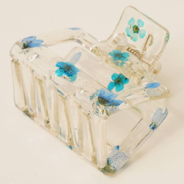 Pressed Flower Transparent Open Hair Claw