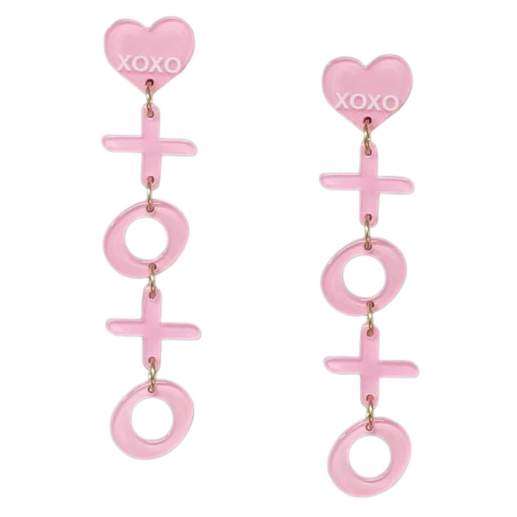 Hearts and Hugs XOXO Dangle Drop Resin Earring