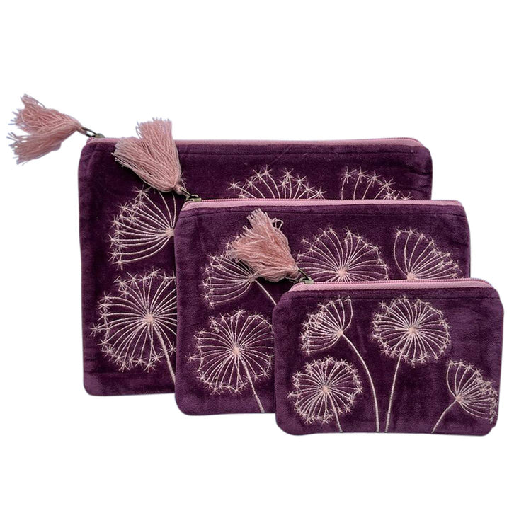 Queen Annes on Plum Set of 3