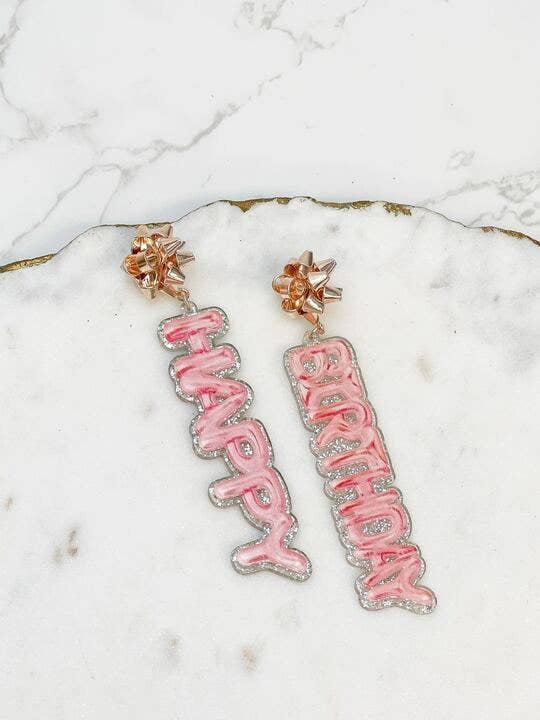Happy Birthday Earrings | Balloon Dangle Earrings