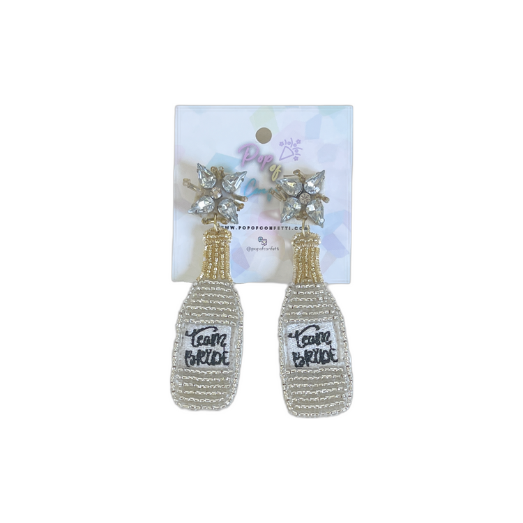Team Bride Seed Bead Bottle Earring