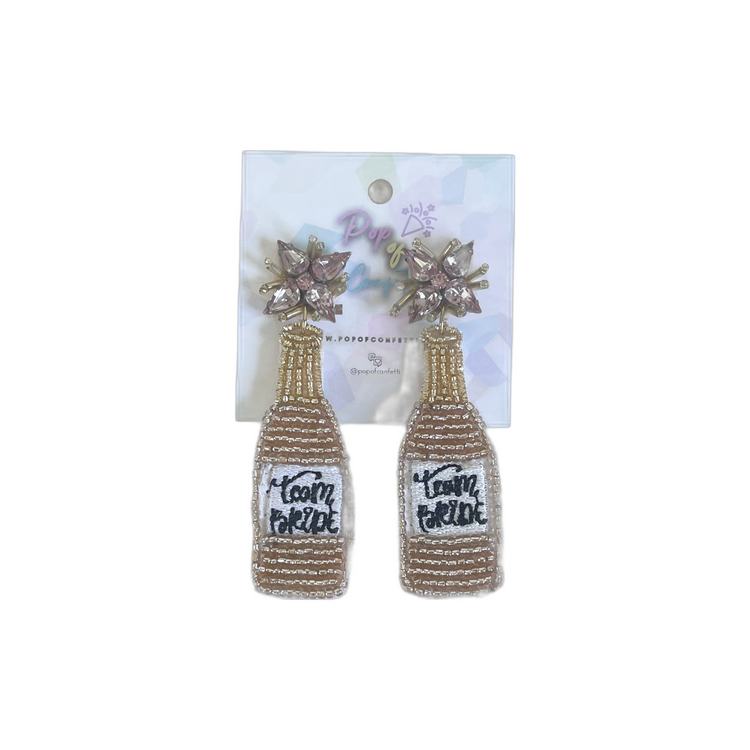 Team Bride Seed Bead Bottle Earring
