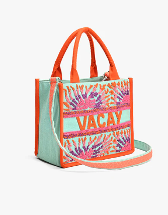 Tropical Vacay Small Box Tote Handbag
