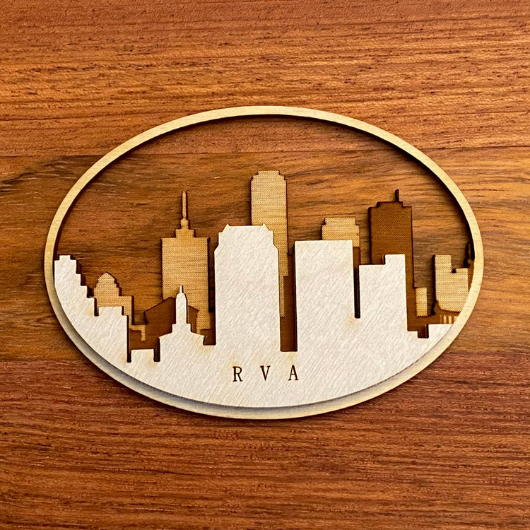 RVA Skyline (Richmond, VA) - Laser Engraved Magnet