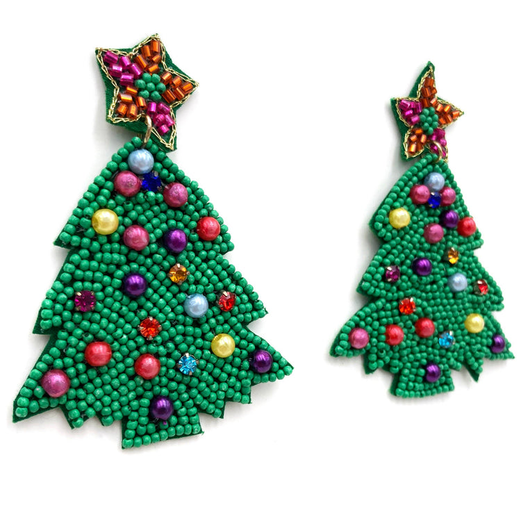 Green Christmas Tree With Star Pearl Ornaments