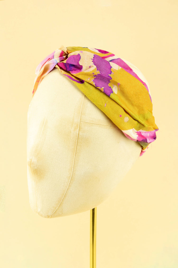 Elasticated Orchid Headband - Mustard